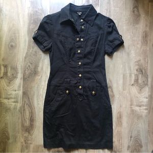 Guess stretch denim fitted shirt dress